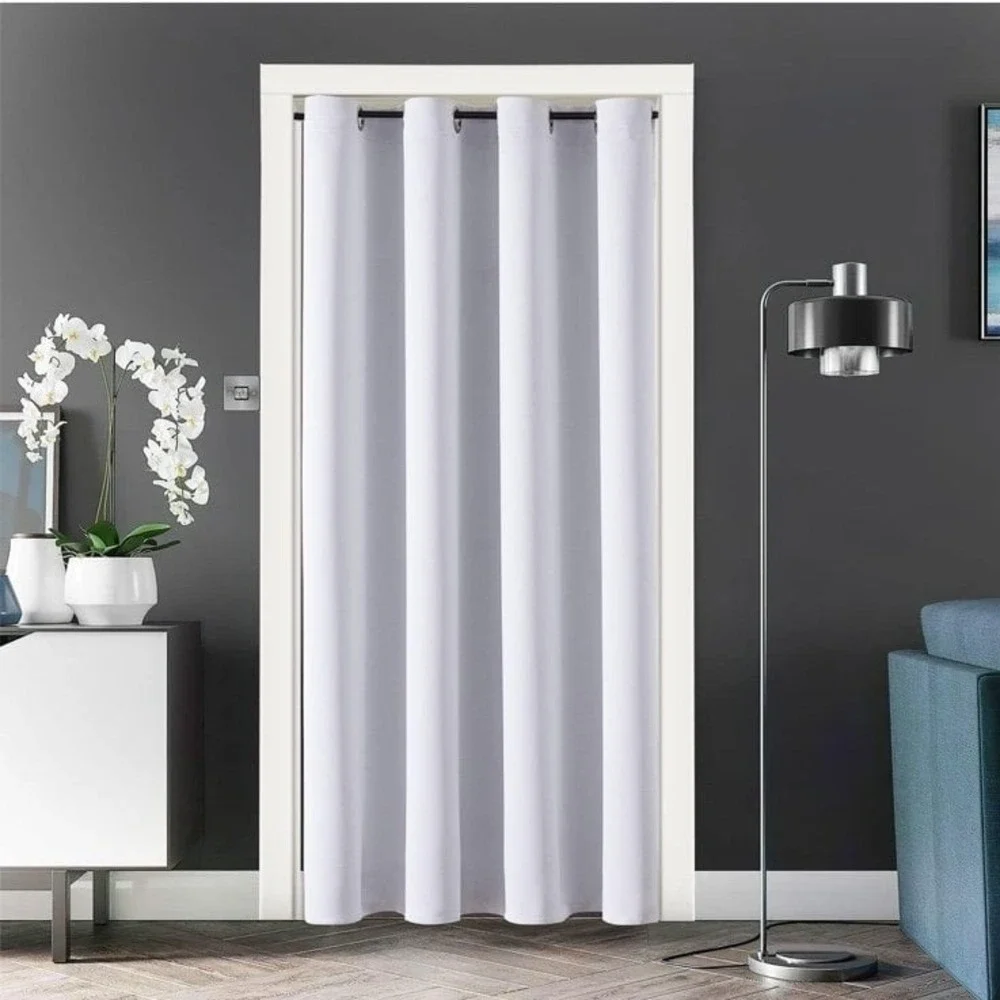 ChrisDowa Blackout Door Curtains for Doorway Privacy, Grommet Closet Curtain for